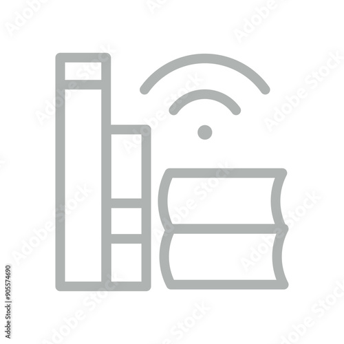 ELibrary Vector Line Grey Icon Design