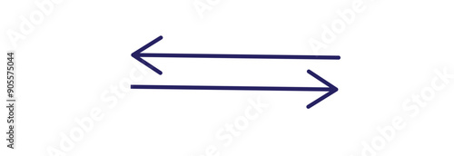 Straight long arrow icon. Vector illustration of a black arrow pointing both sides, right and left. design eps 10