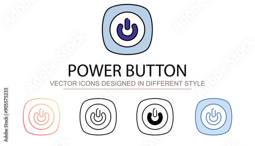 Power Button icon design with white background stock illustration