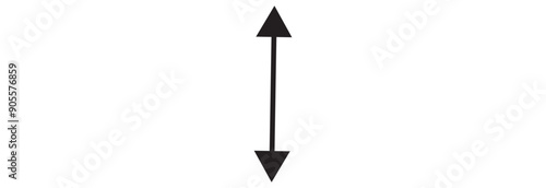Straight long arrow icon. Vector illustration of a black arrow pointing both sides, right and left. design eps 10