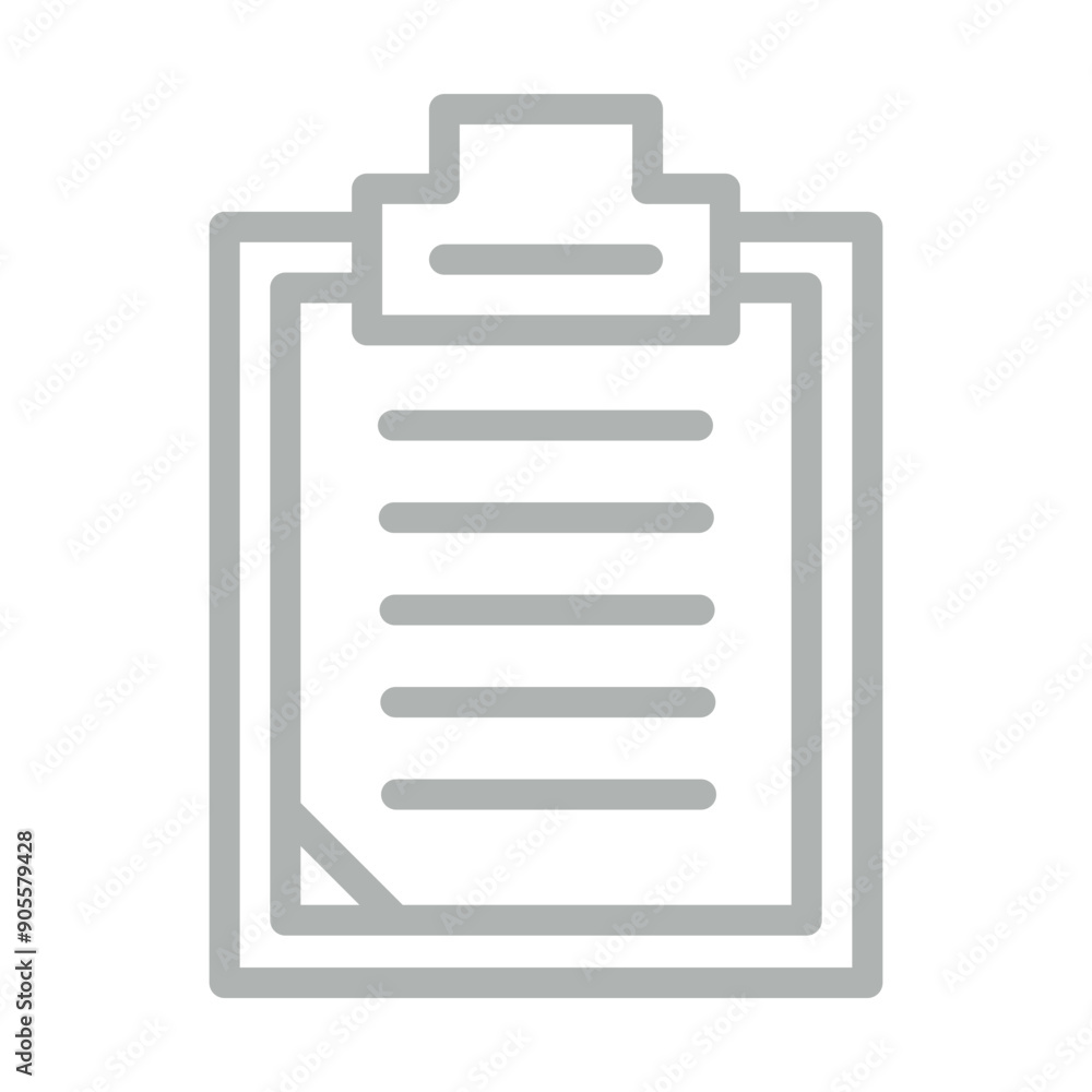 Clipboard (for order details) Vector Line Grey Icon Design Clipboard (for order details) Vector Line Grey Icon Design