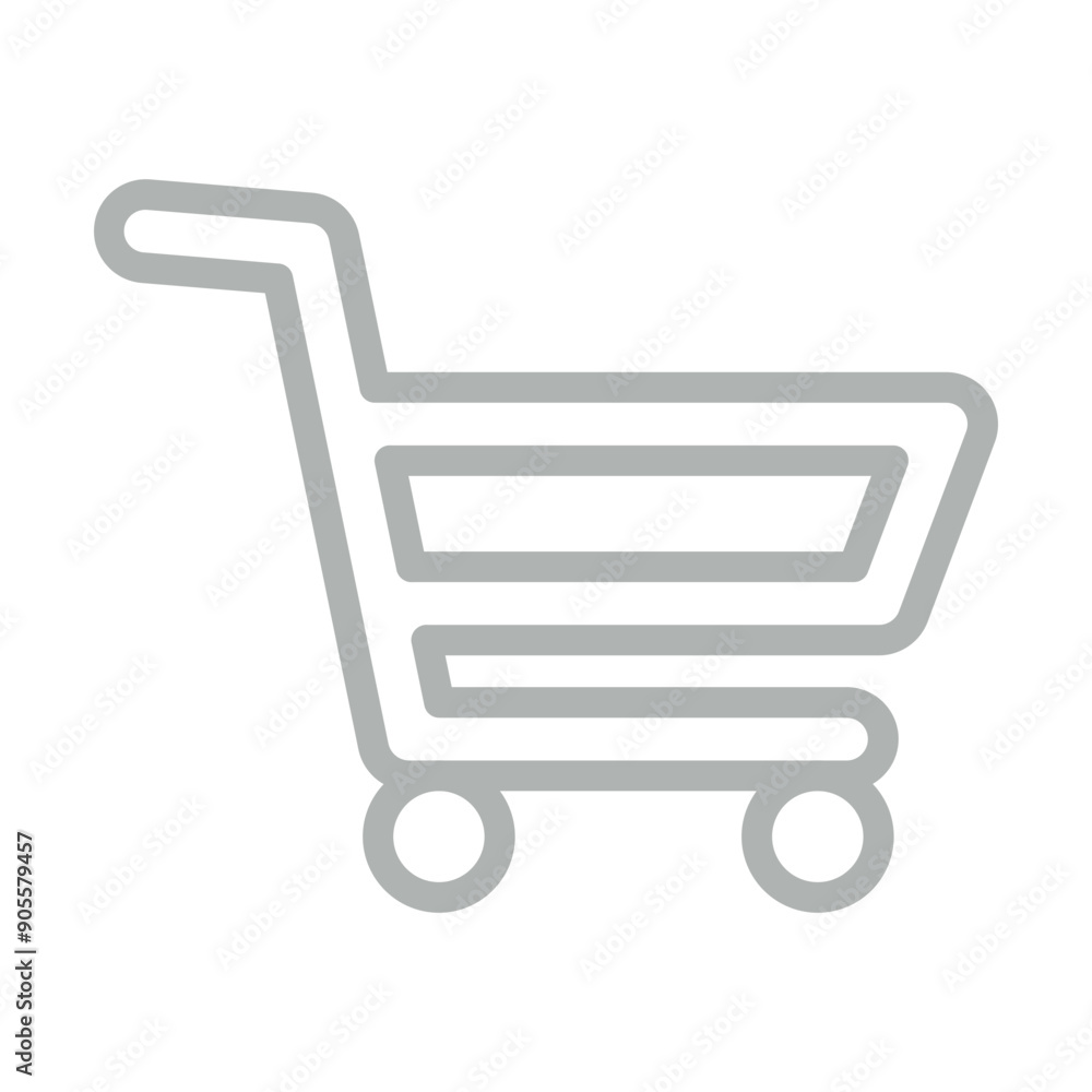 Shopping cart Vector Line Grey Icon Design Shopping cart Vector Line Grey Icon Design