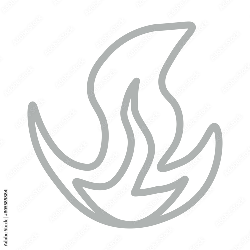 fire Vector Line Grey Icon Design fire Vector Line Grey Icon Design