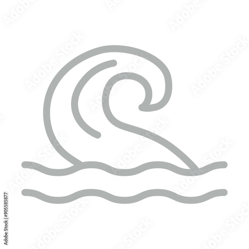 sea strom Vector Line Grey Icon Design