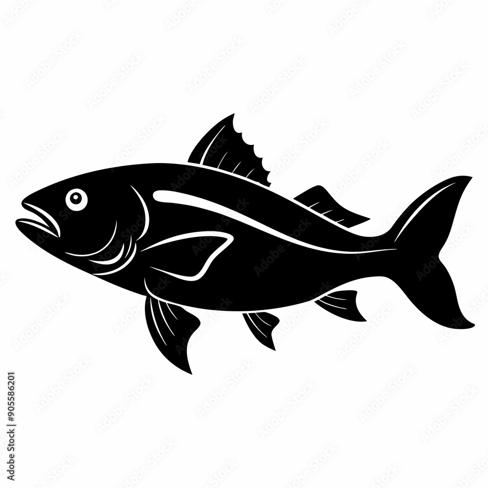 Cod fish Black silhouette
