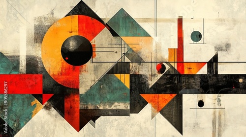 3D modern abstract geometric art background