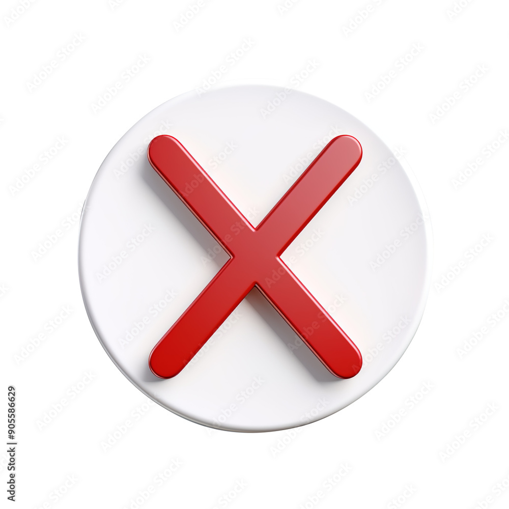 Obraz premium red cross mark on transparent background, clipping path, png, 