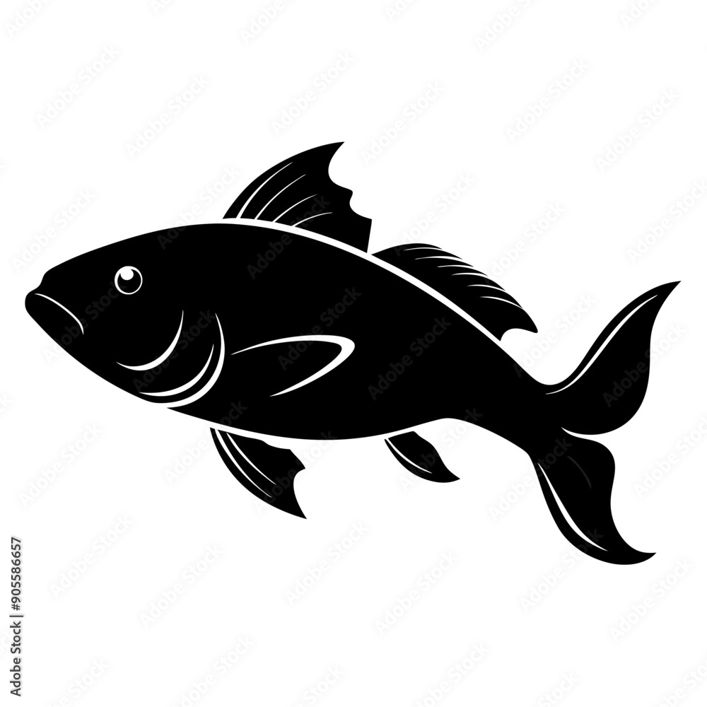 Cod fish Black silhouette Cod fish Black silhouette