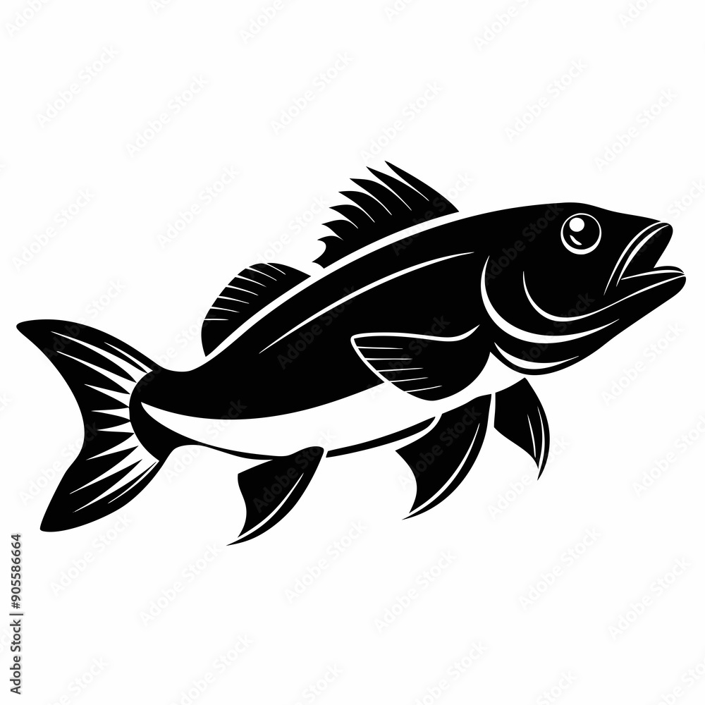 Cod fish Black silhouette Cod fish Black silhouette