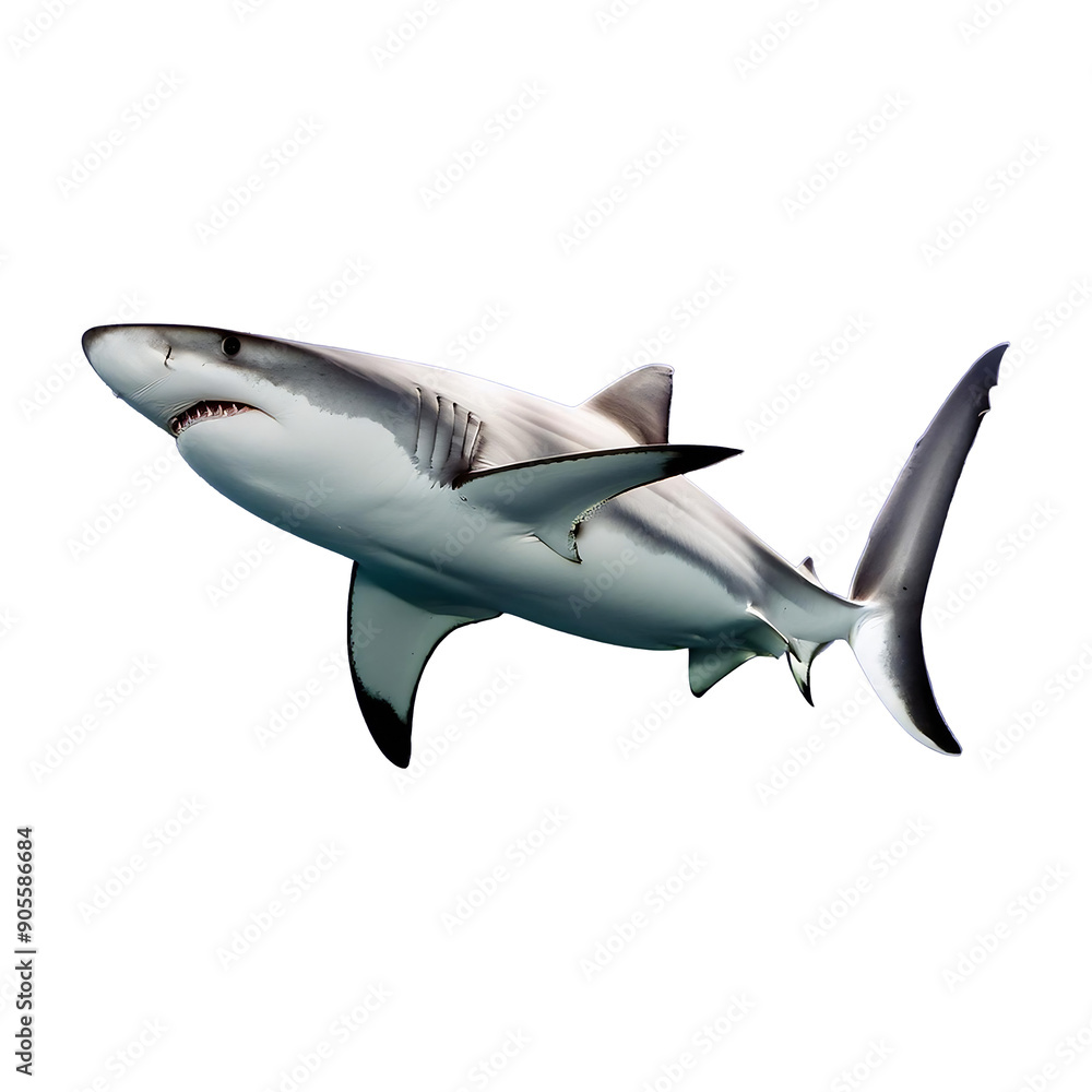 Obraz premium shark swimming isolated on transparent background