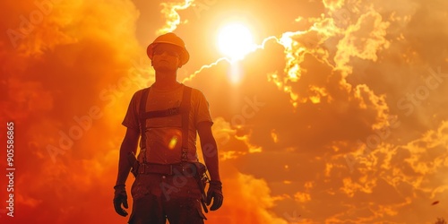 Construction Workers Brave the Intense Heatwave, Demonstrating Resilience and Commitment Amidst the Sweltering Summer Conditions