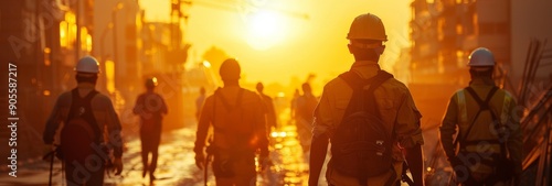 Construction Workers Brave the Intense Heatwave, Demonstrating Resilience and Commitment Amidst the Sweltering Summer Conditions
