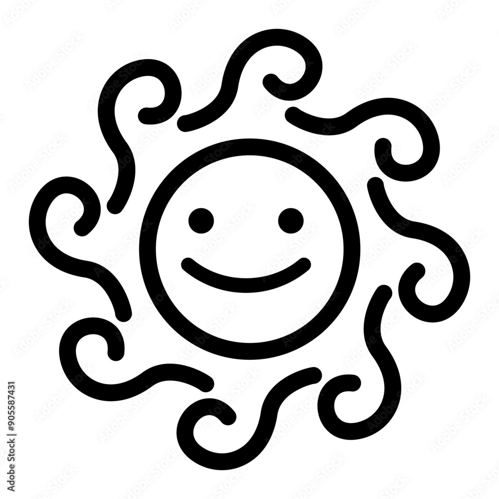 Sun icon in thin line style vector illustration graphic design Sun icon in thin line style vector illustration graphic design