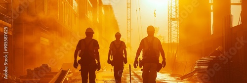 Construction Workers Brave the Intense Heatwave, Demonstrating Resilience and Commitment Amidst the Sweltering Summer Conditions