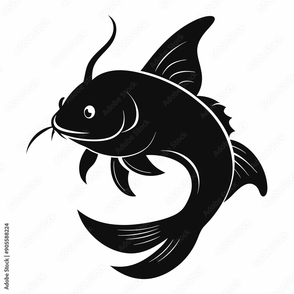 Catfish Black silhouette Catfish Black silhouette