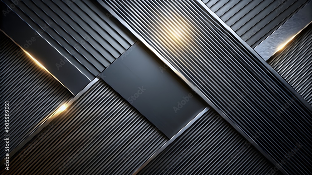 Abstract background with black and blue lines and geometric shapes, dark blue gradient, modern minimalist style, sharp edges, light reflection on the surface. Abstract background with black and blue lines and geometric shapes, dark blue gradient, modern minimalist style, sharp edges, light reflection on the surface.