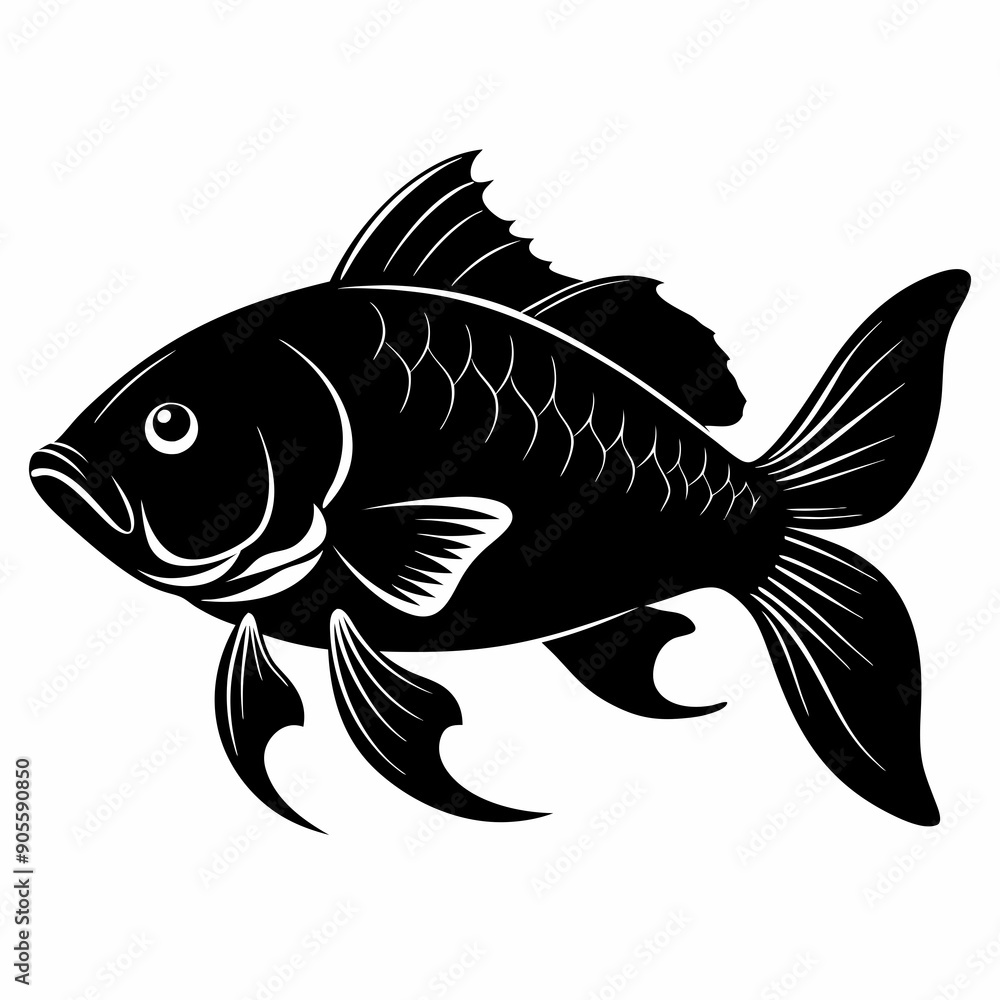 Fototapeta premium Bass Black silhouette