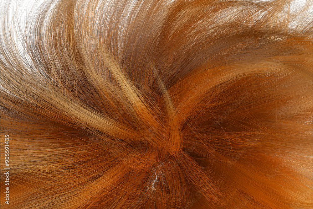 Naklejka premium Brown wavy hair, Closeup on luxurious curly brown hair with highlights.