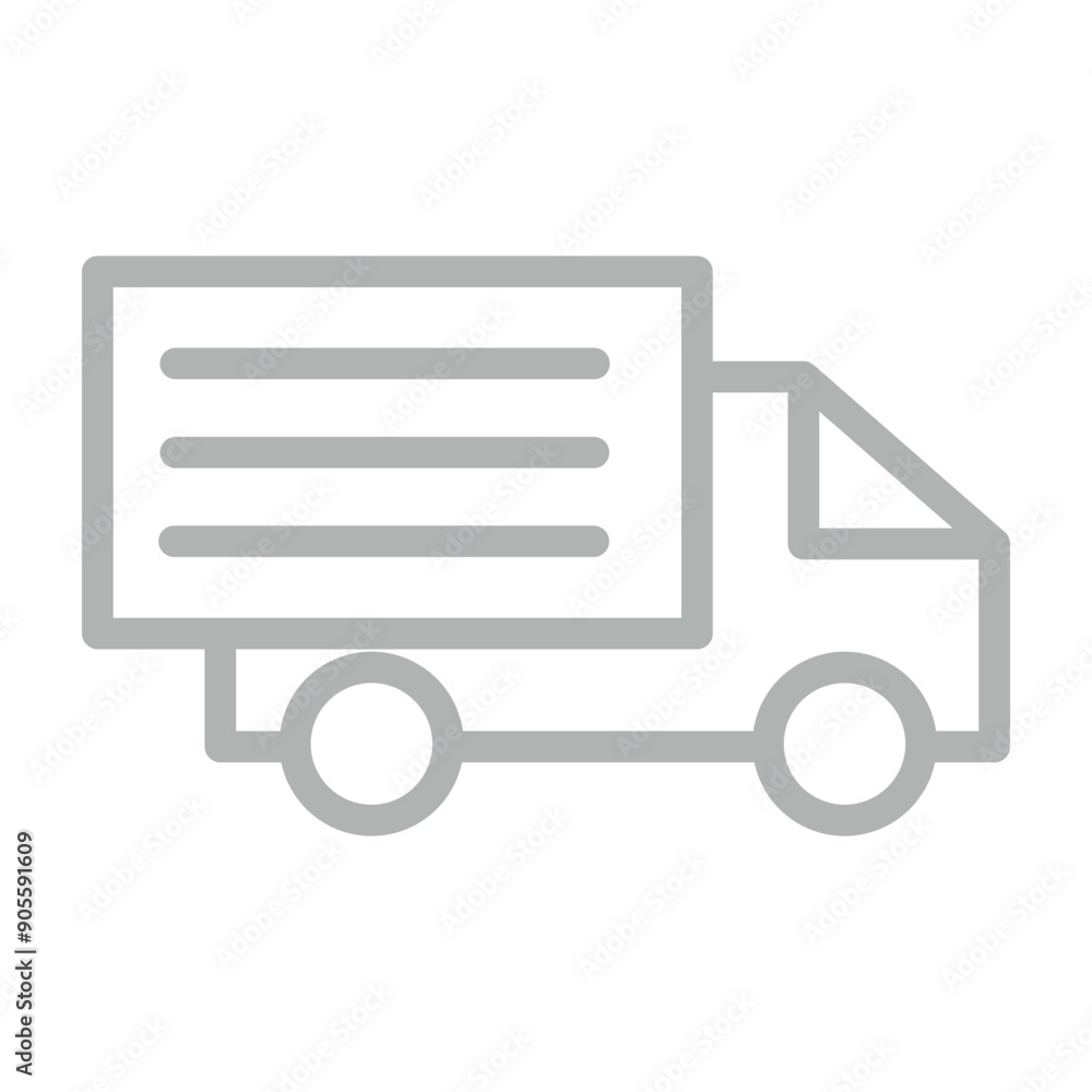 Icecream Truck Vector Line Grey Icon Design Icecream Truck Vector Line Grey Icon Design