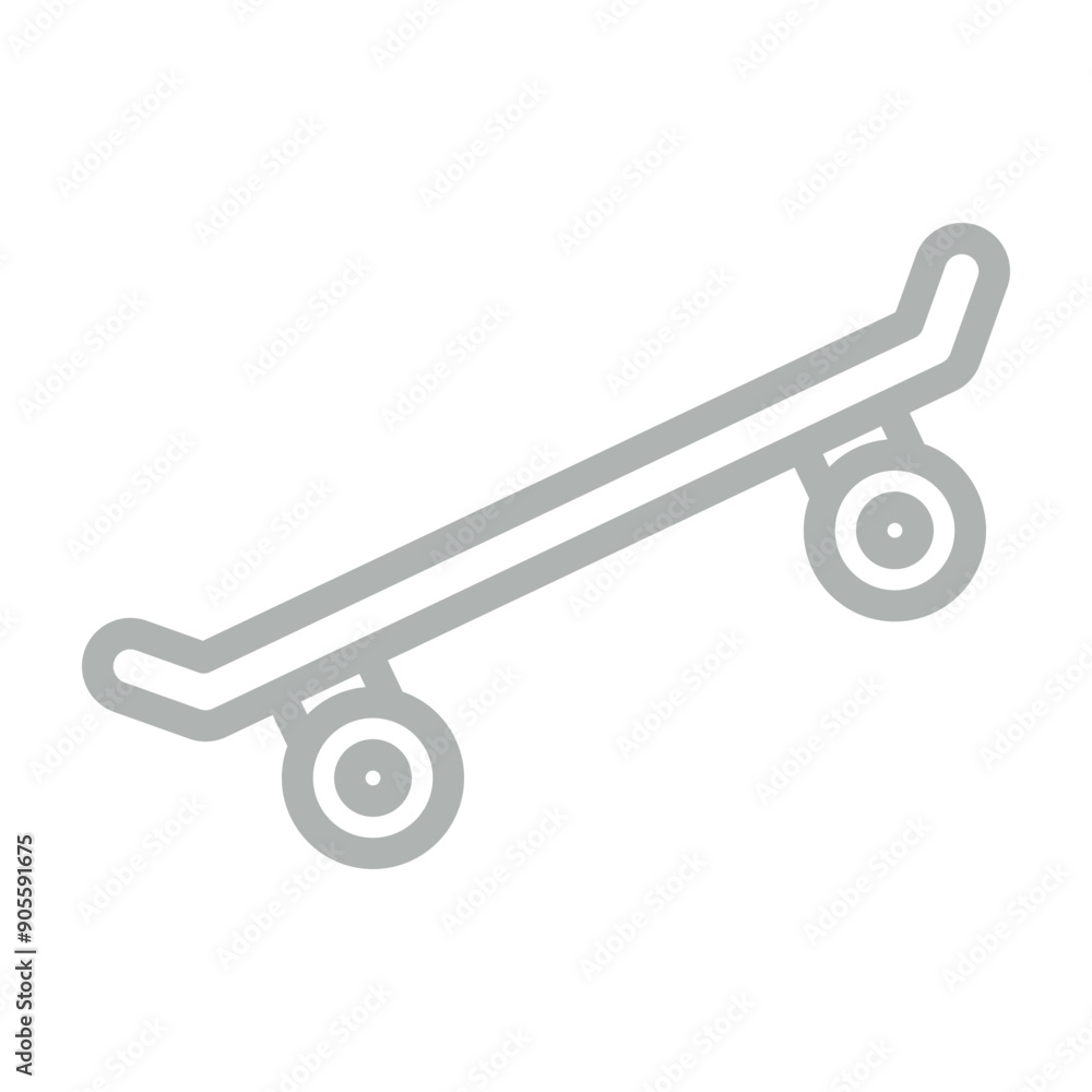 Skateboard Vector Line Grey Icon Design Skateboard Vector Line Grey Icon Design