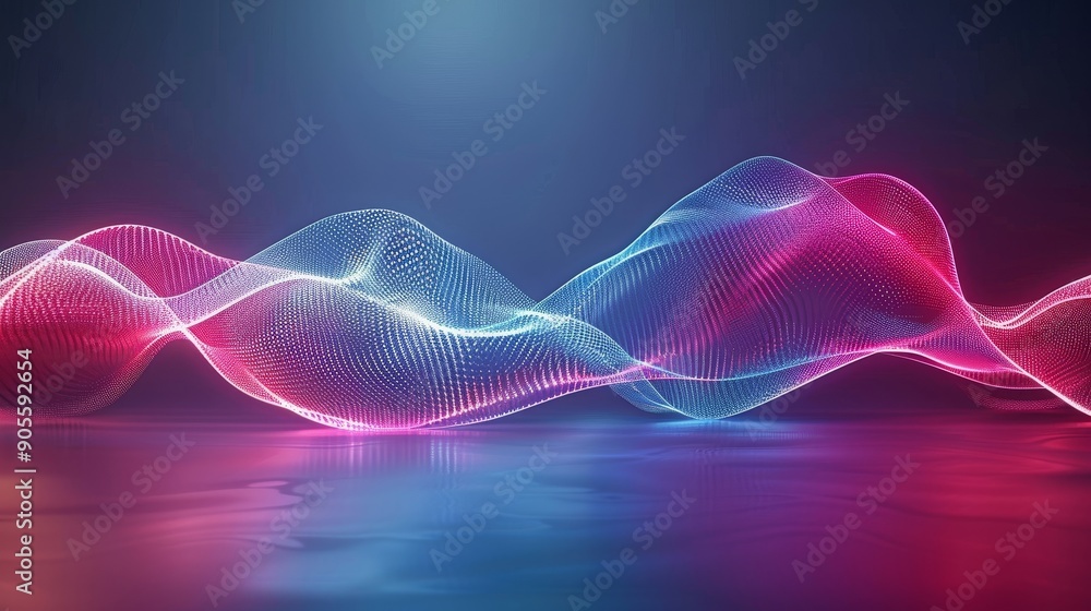 A long, colorful wave of light that is purple and blue A long, colorful wave of light that is purple and blue
