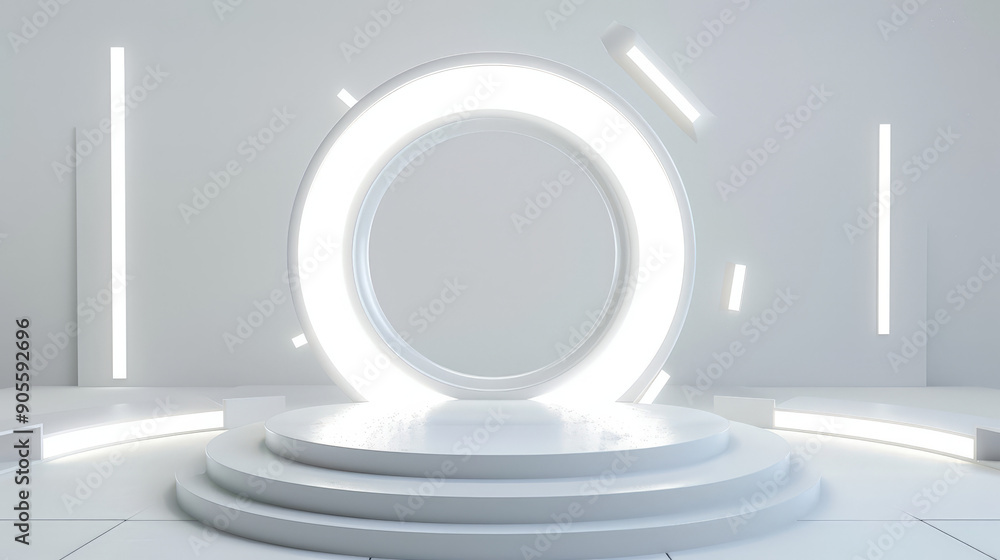 Obraz premium podium background 3d light tech stage
