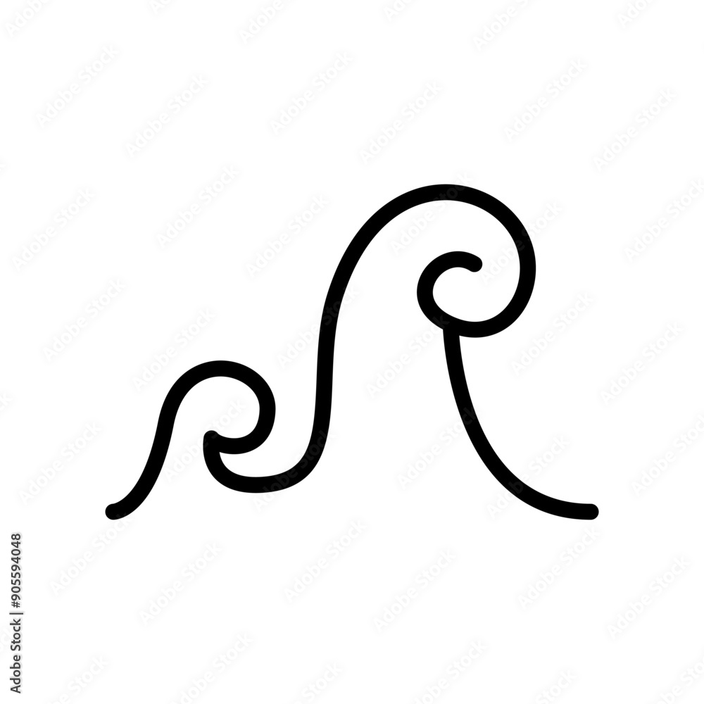 Wave icon in thin line style vector illustration graphic design Wave icon in thin line style vector illustration graphic design