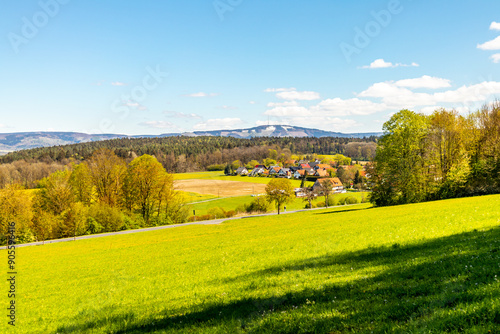 Unterwegs mit dem Fahrrad auf der 1. Werratal-Radweg Etappe von der Werraquelle bei Fehrenbach bis in Werratal bei Wernshausen - Thüringen - Deutschland photo