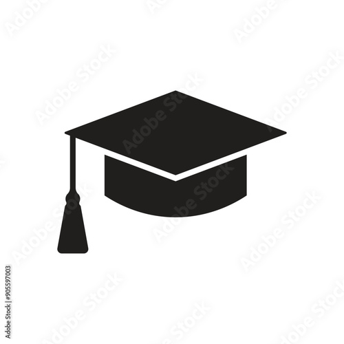 Graduation hat icon, Graduation cap vector icon for education apps and web