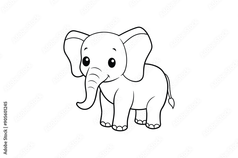 Fototapeta premium Baby elephant vector illustration