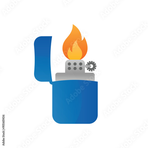 Cigarette lighter icon,Vintage lighter colored and flat vector icon
