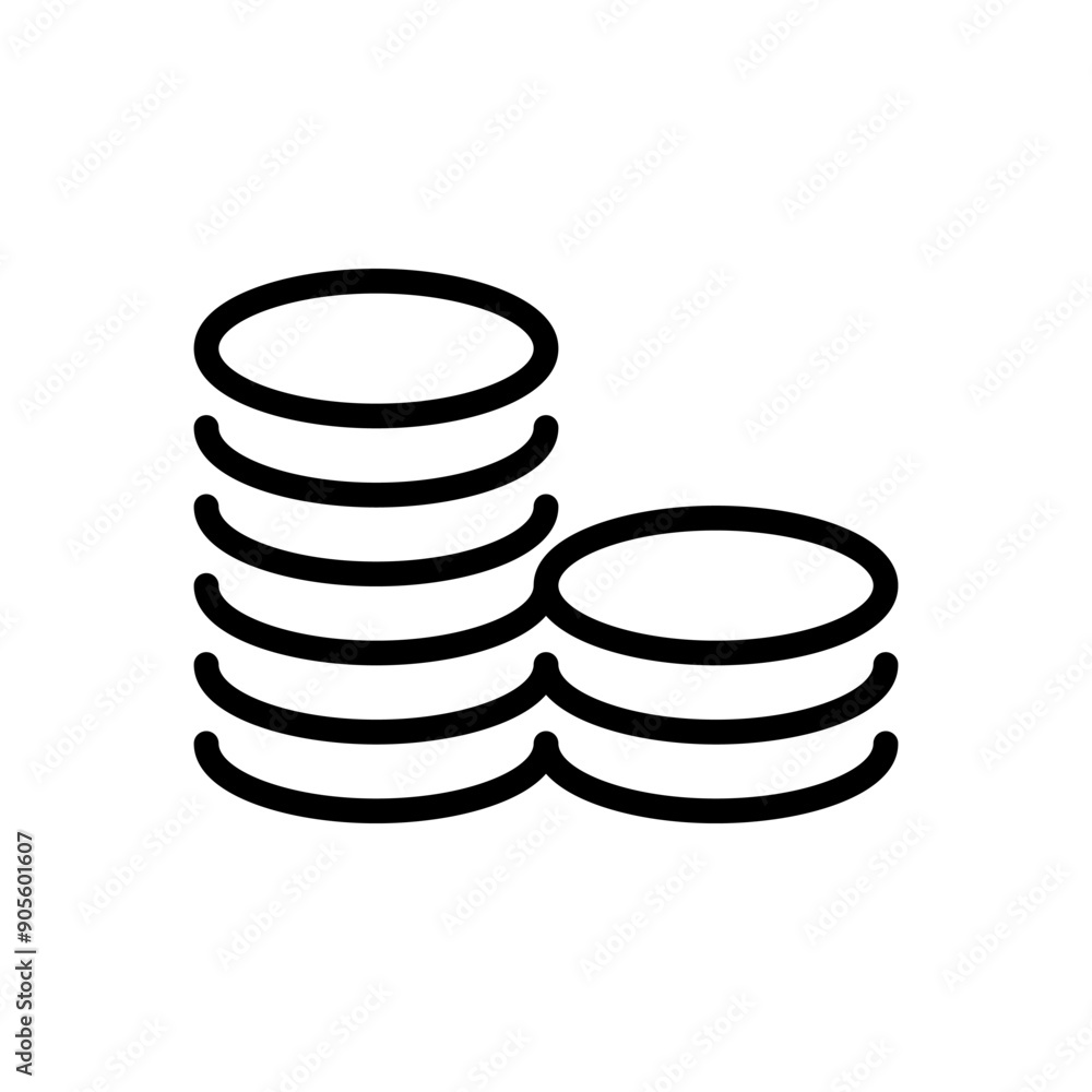 Coin icon in thin line style vector illustration graphic design Coin icon in thin line style vector illustration graphic design