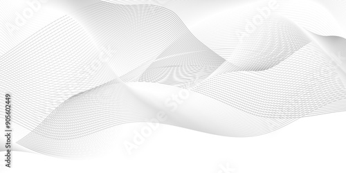 	
Vector Abstract white digital blend wave lines and technology background. Modern white flowing wave lines and glowing moving lines. Futuristic technology and sound wave lines background.