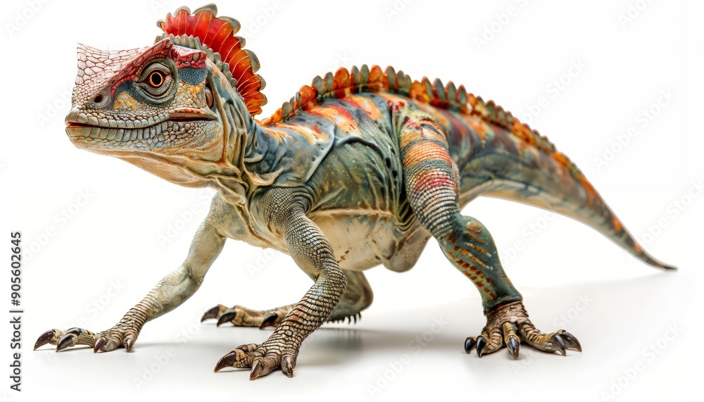 Fototapeta premium Dilophosaurus dinosaur isolated on all-white background