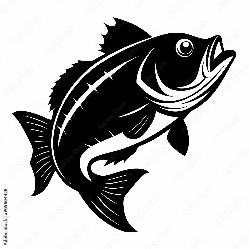 Fototapeta premium Bass Black silhouette