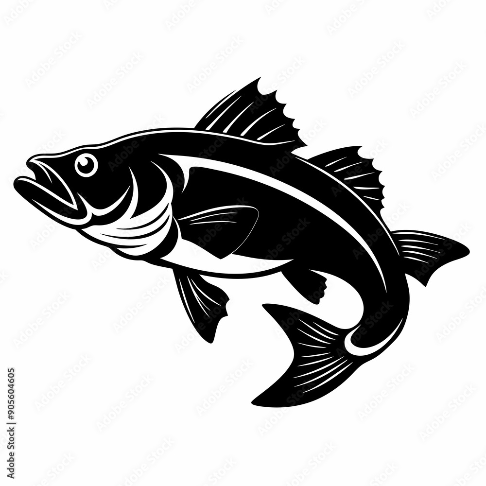 Fototapeta premium Bass Black silhouette