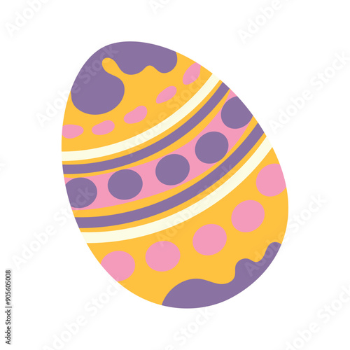Decorated easter egg icon Easter season Vector