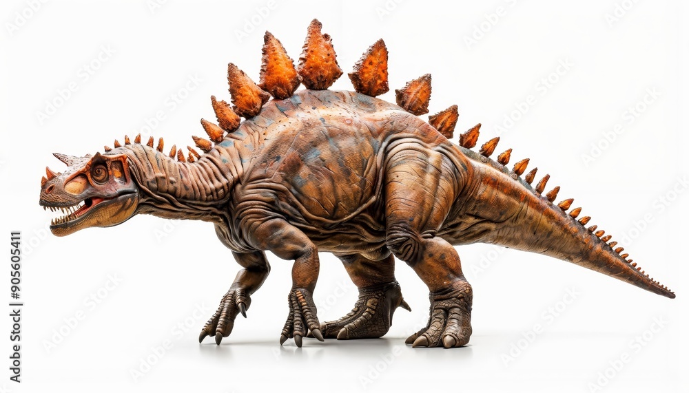 Stegosaurus dinosaur isolated on all-white background Stegosaurus dinosaur isolated on all-white background