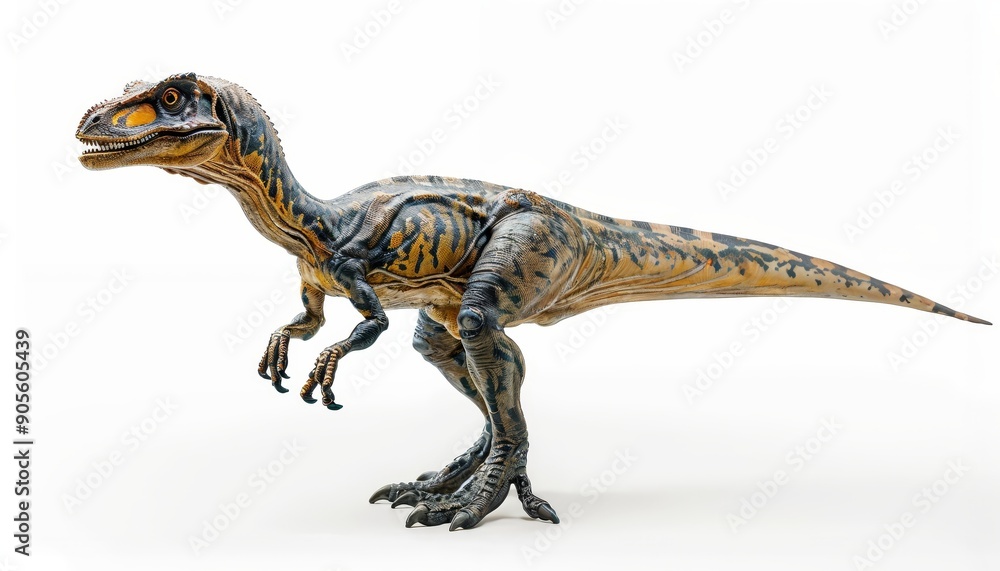 Utahraptor dinosaur isolated on all-white background Utahraptor dinosaur isolated on all-white background