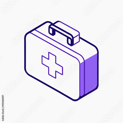 Isometric First Aid Kit vector icon illustration on a isolated white background (6)