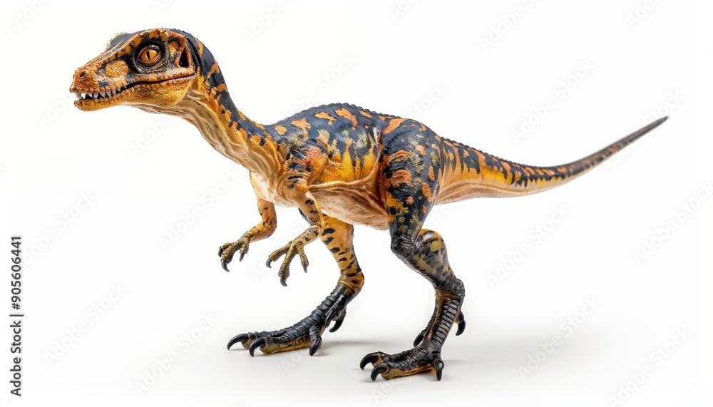 Velociraptor dinosaur isolated on all-white background Velociraptor dinosaur isolated on all-white background