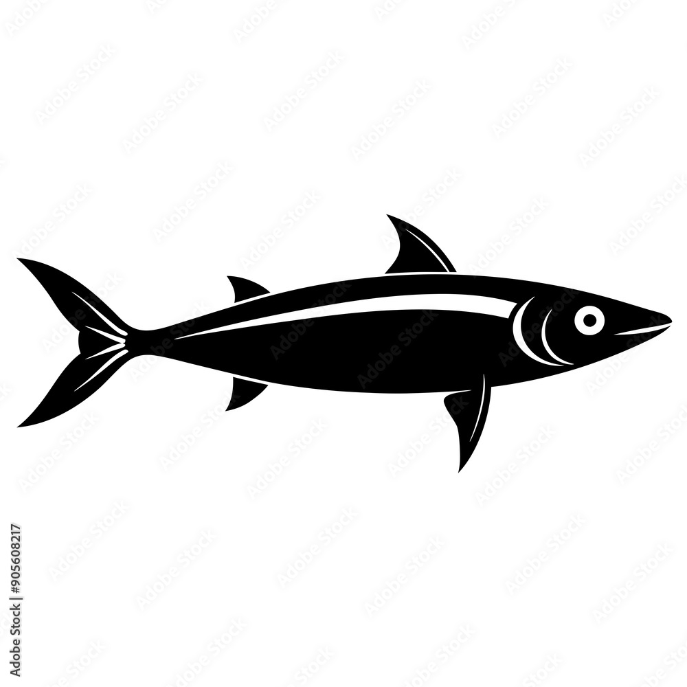 Fototapeta premium Anchovy Black silhouette