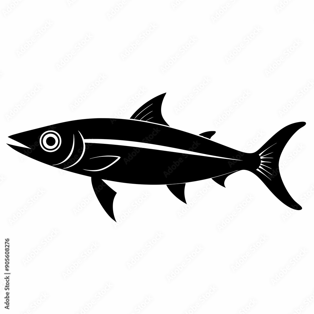 Fototapeta premium Anchovy Black silhouette