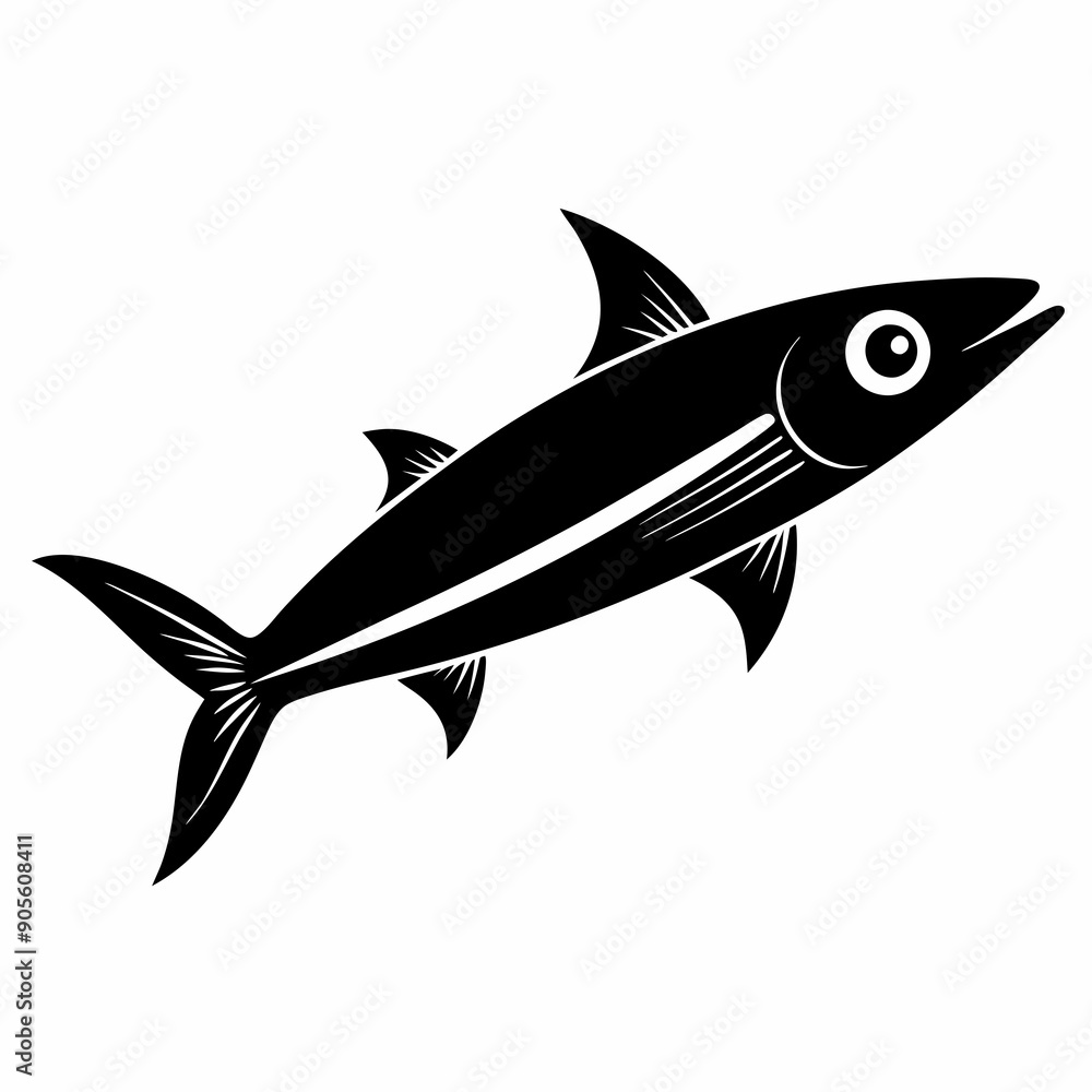 Fototapeta premium Anchovy Black silhouette
