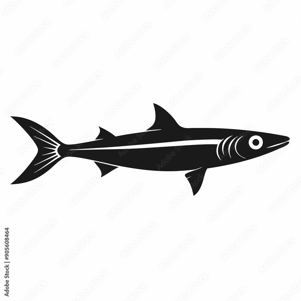 Fototapeta premium Anchovy Black silhouette