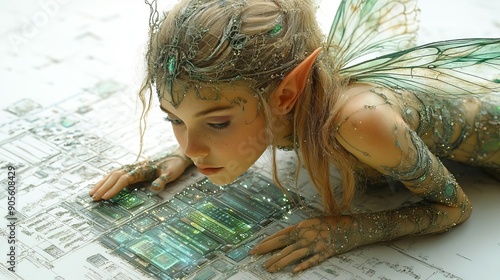 Whimsical Fantasy A Young Child Explores a TinkerbellInspired Digital Maze