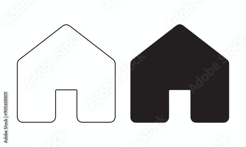 Home, House vector illustration, black icon, symbol