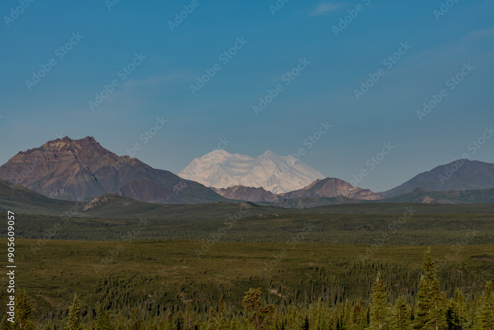 Denali / Mount McKinley is the highest mountain peak in North America, Located in the Alaska Range in the interior of the U.S. state of Alaska, Denali National Park and Preserve Denali / Mount McKinley is the highest mountain peak in North America, Located in the Alaska Range in the interior of the U.S. state of Alaska, Denali National Park and Preserve