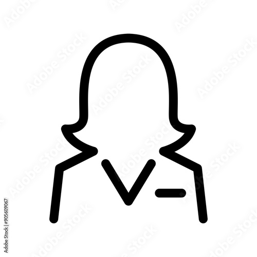 Business woman icon in thin line style vector illustration graphic design