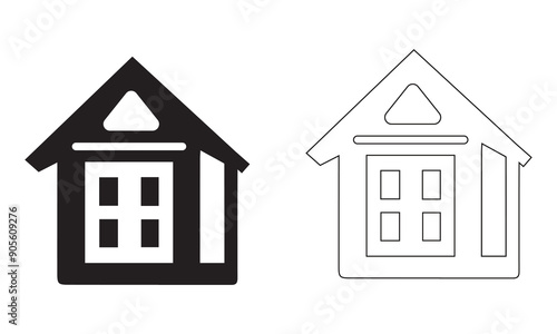 Home, House vector illustration, black icon, symbol